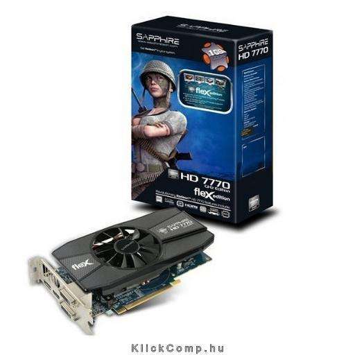 FLEX HD7770 GHZ EDITION 1G GDDR5 PCI-E DL-DVI-I+SL-DVI-D/ HDMI / DP LITE AMD GD fotó, illusztráció : 11201-12-20G