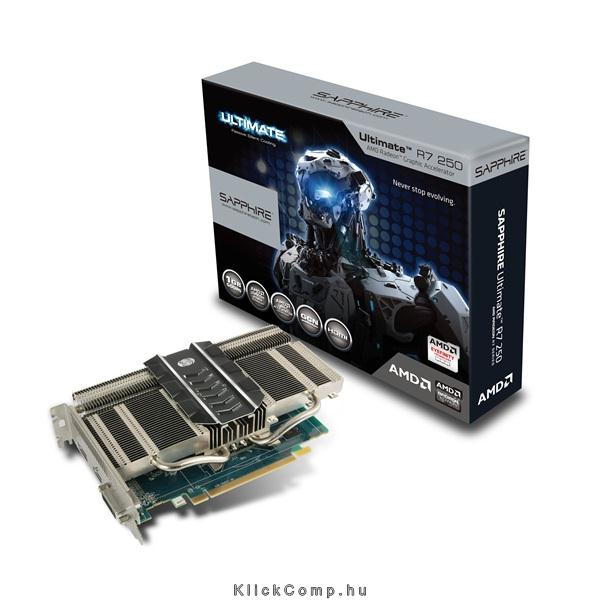 videokártya R7 250/ULTIMATE/HDMI/DVI-I/DP/FULL/ AMD 1GB GDDR5 128bit PCIe video fotó, illusztráció : 11215-04-40G