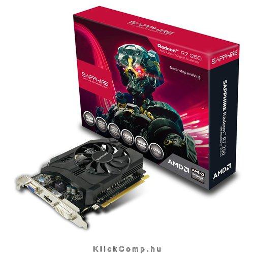 VC AMD Radeon R7 250X 1G GDDR5 PCI-E HDMI / DVI-I / DP, 950MHz / 1125MHz, 128-b fotó, illusztráció : 11229-00-20G