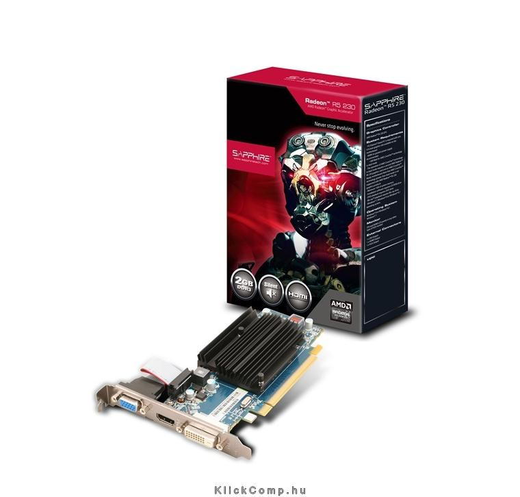 VGA R5230 VGA DVI-D HDMI Lite AMD 2GB GDDR3 64bit PCIe videokártya fotó, illusztráció : 11233-02-20G