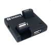 USB HUB 4 portos fekete, kihajtható csatla