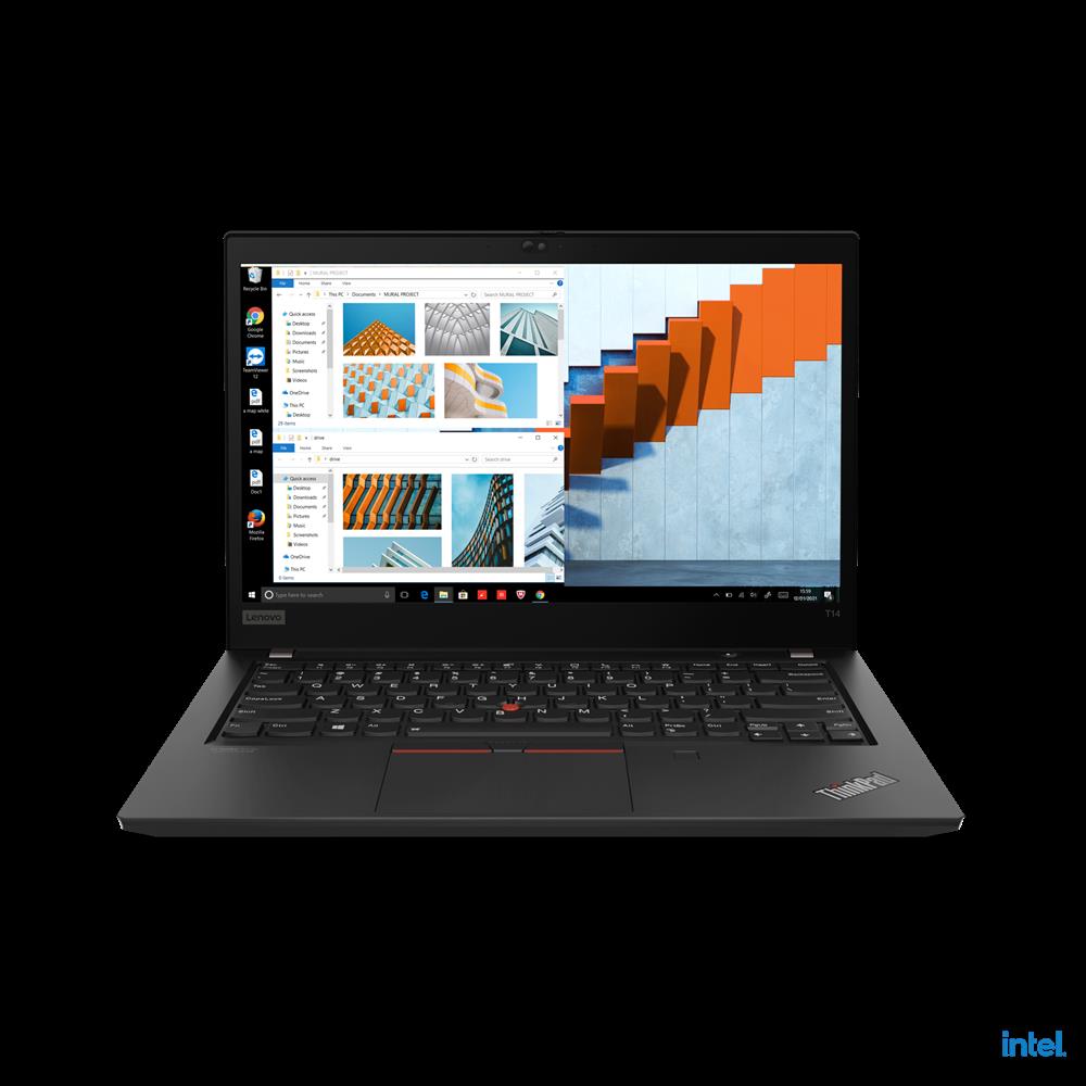 Lenovo ThinkPad laptop 14  FHD R5-5650U 8GB 256GB IrisXe W10Pro fekete Lenovo T fotó, illusztráció : 20XK000MHV