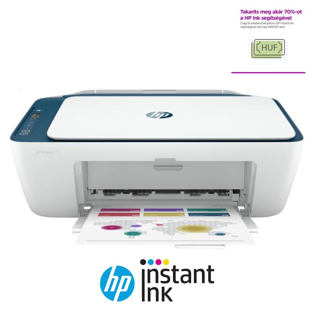 MFP tintasugaras A4 színes HP DeskJet 2721E Instant Ink ready nyomtató fotó, illusztráció : 26K68B
