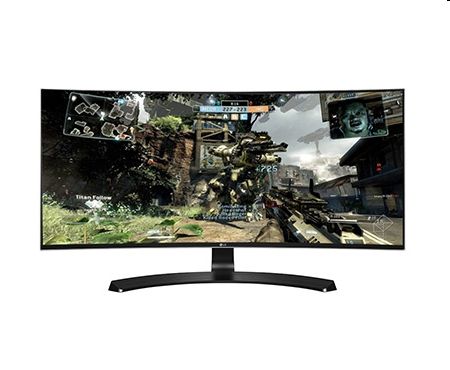 Monitor 34  IPS 3440x1440 LG Ívelt forma sRGB HDMIx2 DP USB hangfal Magasságban fotó, illusztráció : 34UC88-B