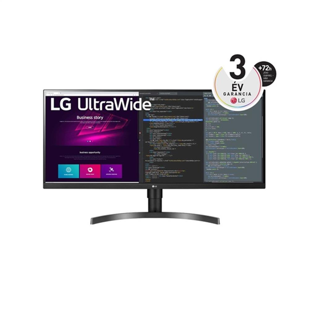 Monitor 34  3440x1440 IPS HDMI DP USB LG 34WN750--B fotó, illusztráció : 34WN750-B.AEU