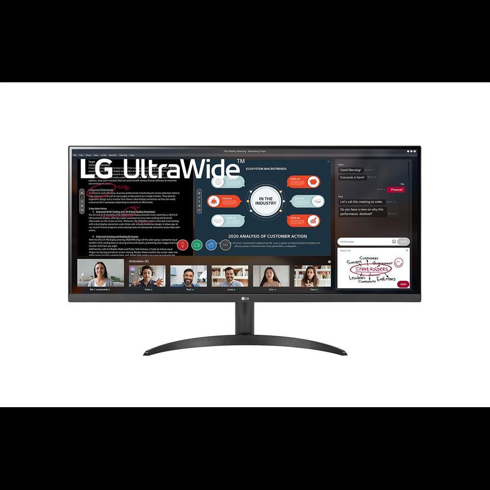 Monitor 34  2560x1080 IPS HDMI LG 34WP500 fotó, illusztráció : 34WP500-B.AEU