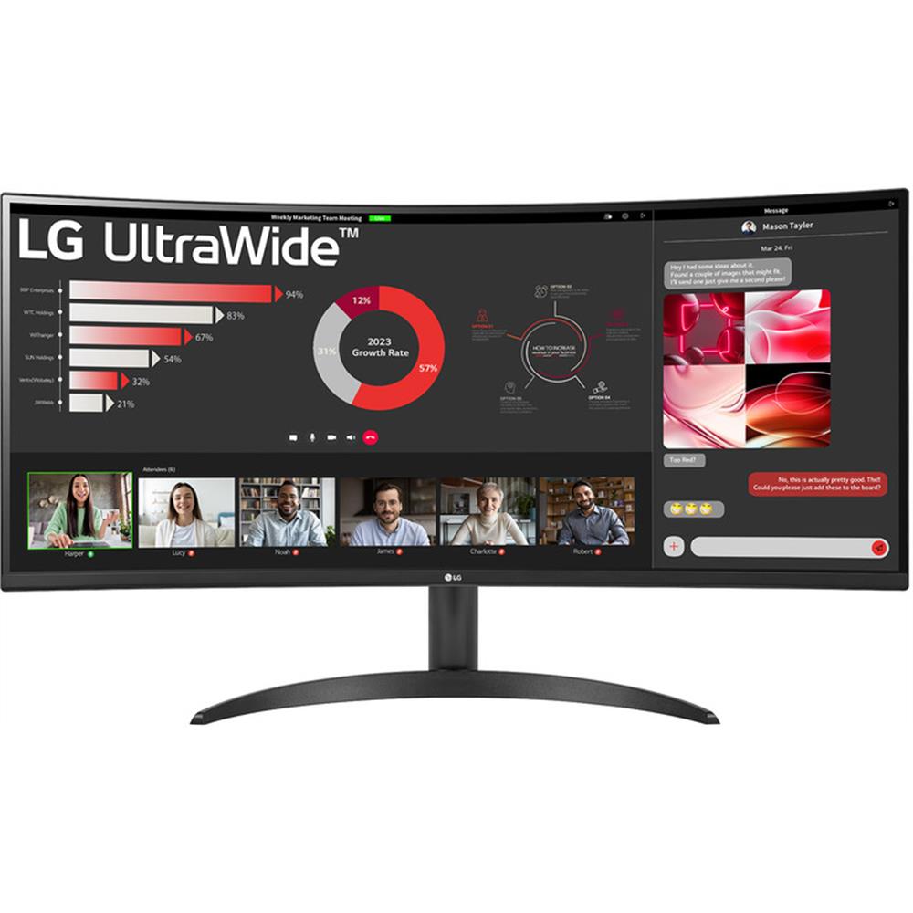 Monitor 34  3440x1440 VA HDMI DP LG 34WR50QC-B fotó, illusztráció : 34WR50QC-B