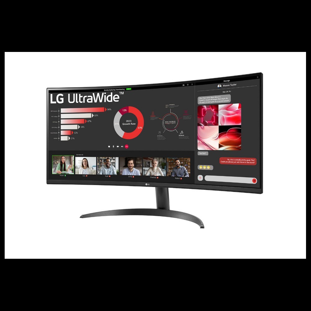 Monitor ívelt 34  3440x1440 5ms HDMIx2 DisplayPort LG 34WR50QK fotó, illusztráció : 34WR50QK-B.AEU