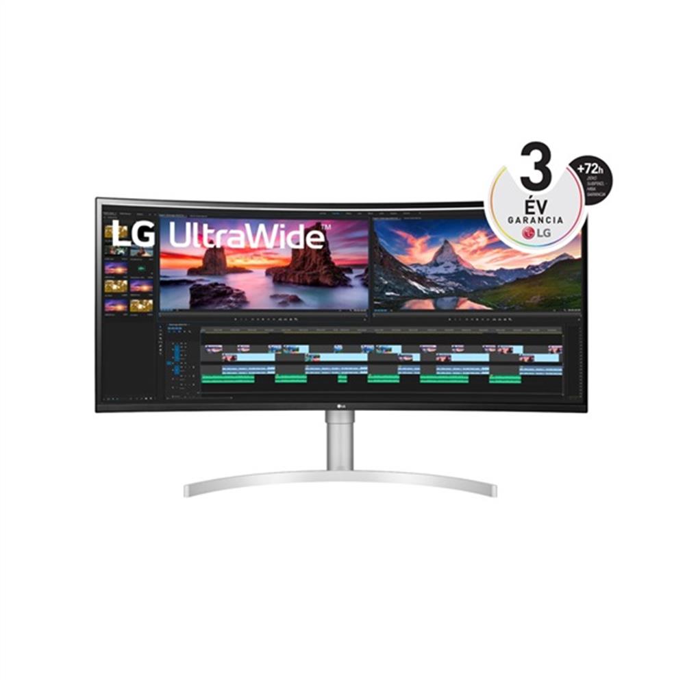 Monitor 38  3840x1600 IPS HDMI DP TB USB USB-C LG 38WN95C-W fotó, illusztráció : 38WN95C-W.AEU