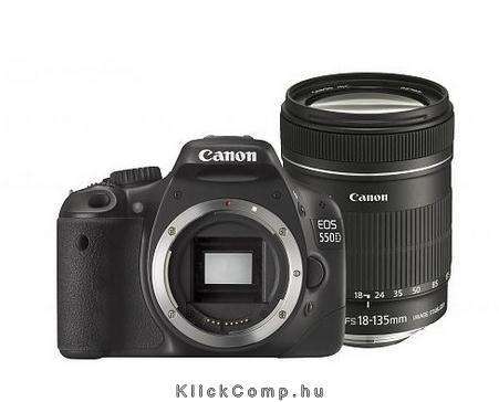 Canon EOS 550D + EF-s 18-135 IS 18MP tükörreflexes fényképezőgép kit 1 év szerv fotó, illusztráció : 4463B032AA