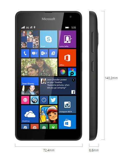 Microsoft Lumia 535 Dual SIM Black mobiltelefon fotó, illusztráció : 535DG