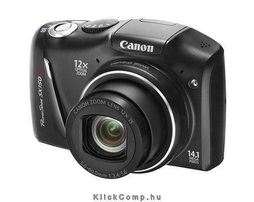 Canon Powershot SX150IS fekete 14 MP digitális fényképezőgép 1 év szervizben fotó, illusztráció : 5664B016AA