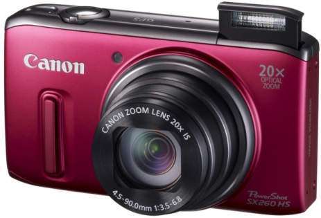 Canon PowerShot SX260 HS piros 12MP digitális fényképezőgép   12 hónap Camera s fotó, illusztráció : 6195B011AA
