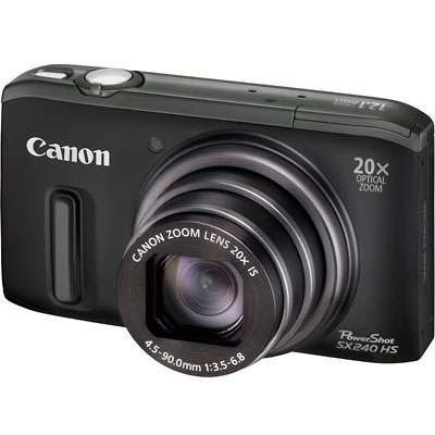 Canon PowerShot SX240 HS fekete 12MP digitális fényképezőgép   12 hónap Camera fotó, illusztráció : 6197B011AA