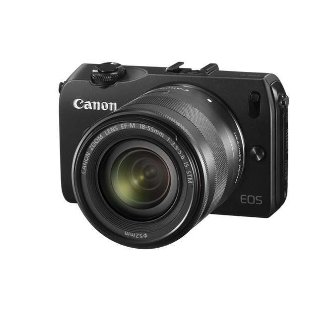 Canon EOS M fekete + EF-M 18-55mm + EF-M 22 f/2 + 90EX Kit cserélhető optikás d fotó, illusztráció : 6609B062AA