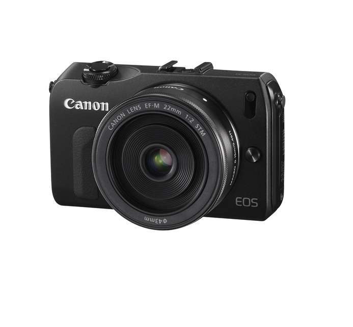 Canon EOS M fekete+ EF M 22 f/2 + EF Adapter + 90EX kit cserélhető optikás digi fotó, illusztráció : 6609B070AA