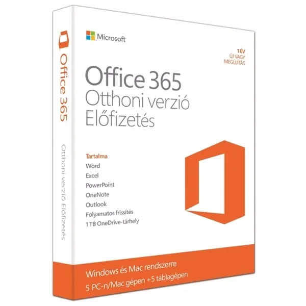 Microsoft Office 365 Otthoni verzió P4 HUN 6 Felhasználó 1 év dobozos irodai pr fotó, illusztráció : 6GQ-00912