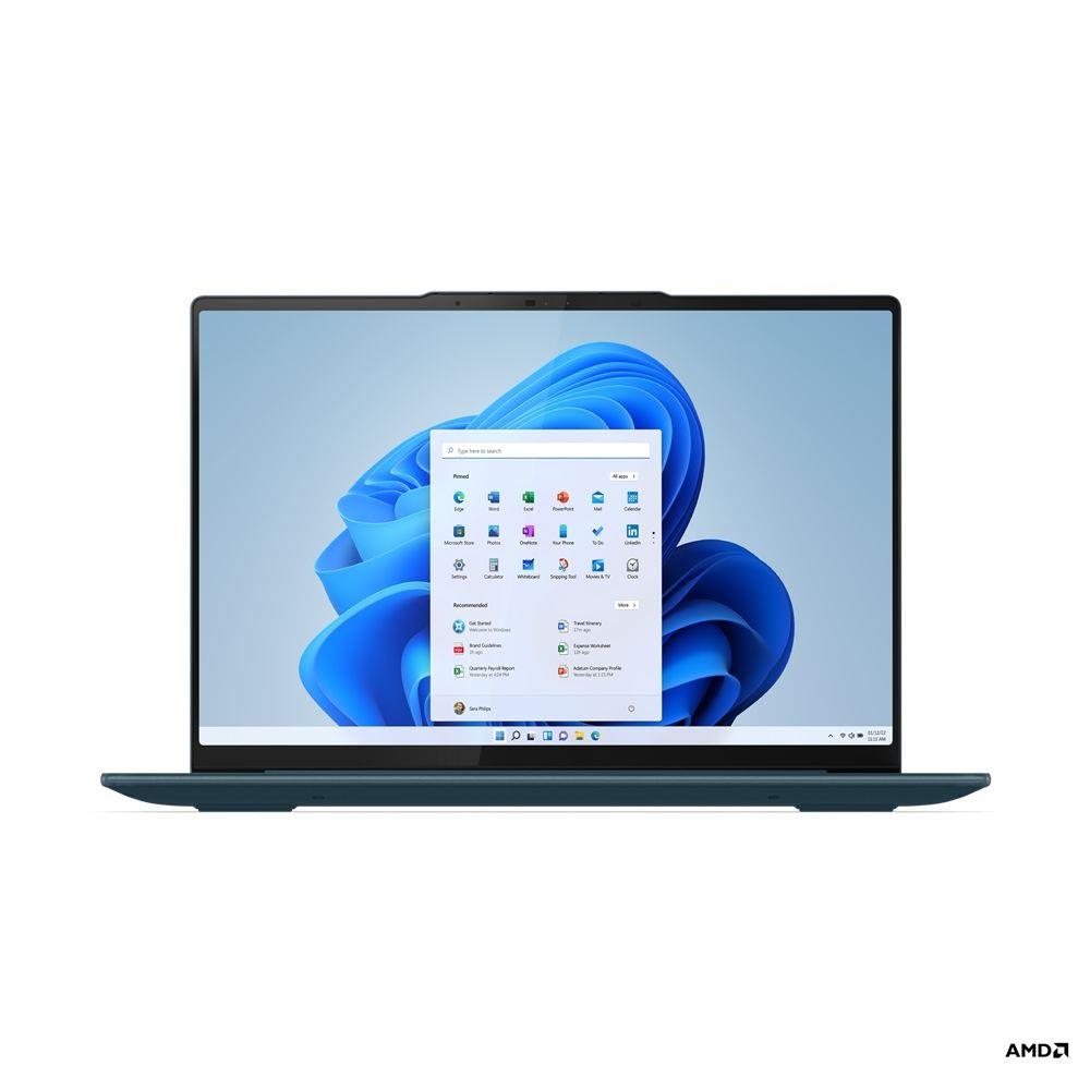 Lenovo Yoga laptop 14  WQXGA R7-7735HS 16GB 512GB Radeon W11 zöldeskék Lenovo Y fotó, illusztráció : 83AU0054HV
