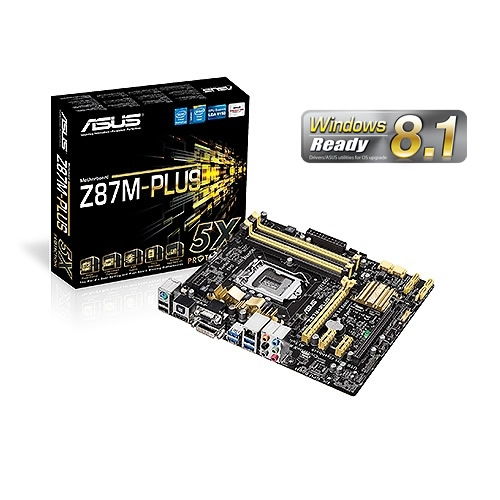 ASUS Z87M-PLUS Intel Z87 LGA1150 mATX alaplap fotó, illusztráció : 90MB0EF0-M0EAY0