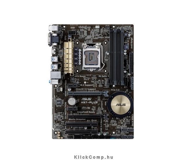 Alaplap H97 LGA1150 ATX ASUS H97-PLUS Intel fotó, illusztráció : 90MB0IN0-M0EAY5