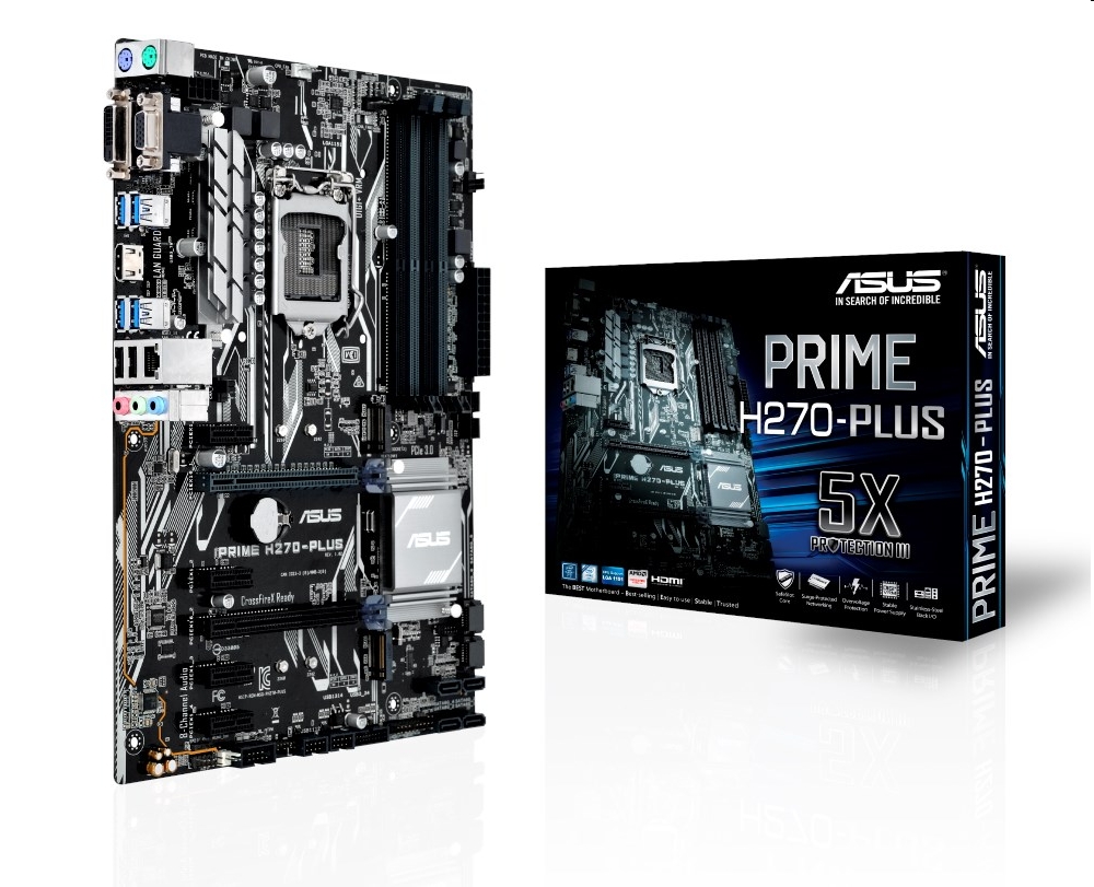 Alaplap H270 LGA1151 ATX ASUS PRIME H270-PLUS fotó, illusztráció : 90MB0S90-M0EAY0