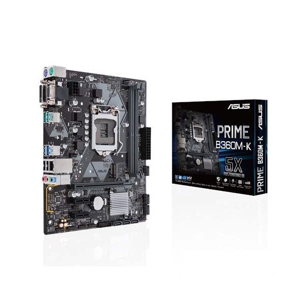 Alaplap B360 LGA1151 mATX ASUS PRIME B360M-K fotó, illusztráció : 90MB0WR0-M0EAY0