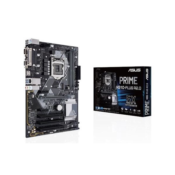 Alaplap H310 LGA1151 ATX ASUS PRIME H310-PLUS R2.0 fotó, illusztráció : 90MB0ZV0-M0EAY0