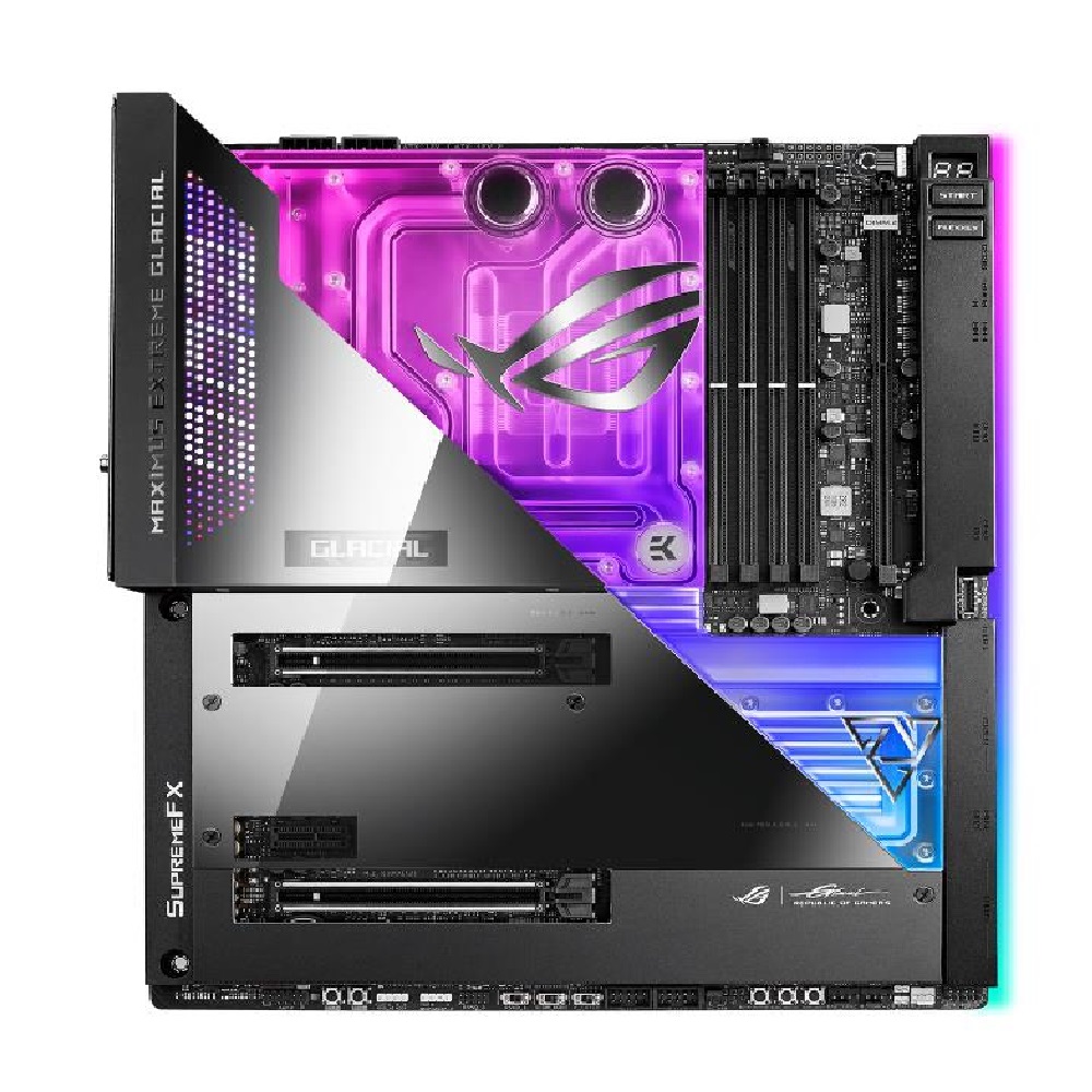 Alaplap Z690 LGA1700 4xDDR5 Asus ROG Z690 Maximus Extreme Glacial E-ATX fotó, illusztráció : 90MB1A60-M0EAY0