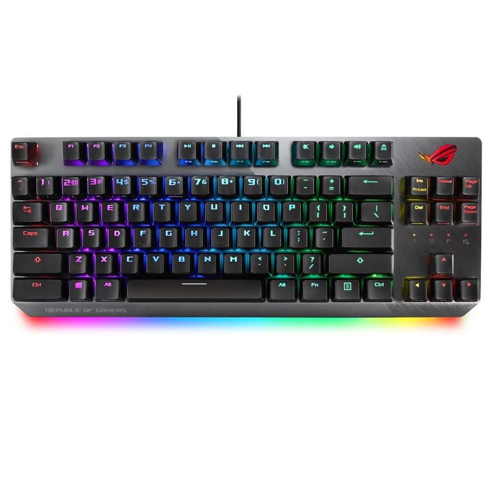 Gamer billentyűzet USB Asus ROG Strix Scope NX TKL RGB fekete HU fotó, illusztráció : 90MP00N6-BKHA00