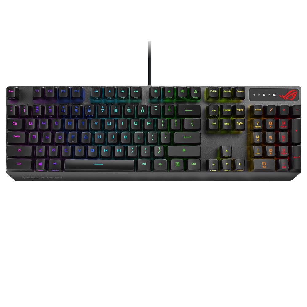 Gamer billentyűzet USB Asus ROG Strix Scope RX RGB fekete HU fotó, illusztráció : 90MP0240-BKHA00