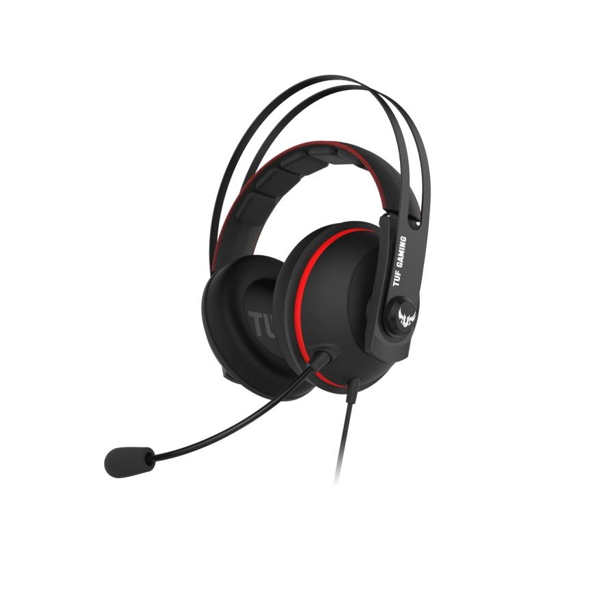 Fejhallgató ASUS TUF GAMING H7 Fekete-piros Gamer Headset fotó, illusztráció : 90YH01VR-B8UA00