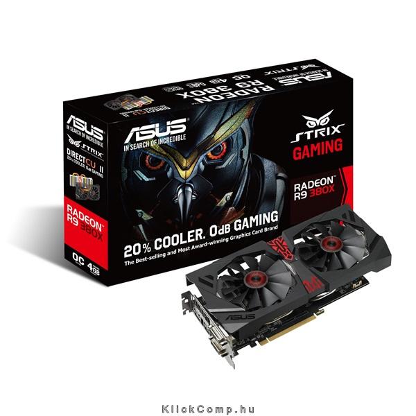 VGA AMD R9380X 4GB GDDR5 256bit PCIe videokártya ASUS STRIX-R9380X-OC4G-GAMING fotó, illusztráció : 90YV0901-M0NA00