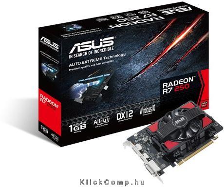 VGA R7 PCI-E R7-250-1GD5-V2 AMD 1GB GDDR5 128bit videokártya ASUS fotó, illusztráció : 90YV0920-M0NA00
