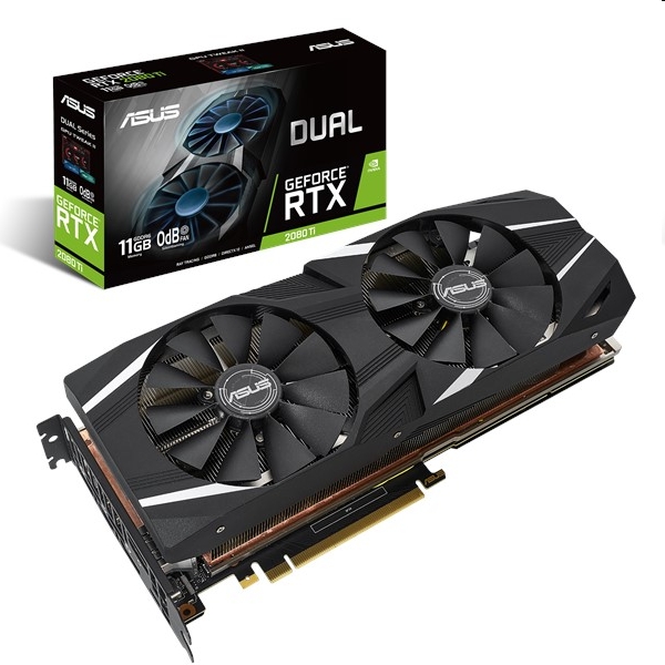 VGA RTX2080 352bit PCIe ASUS DUAL-RTX2080TI-11G nVidia 11GB GDDR6 videokártya fotó, illusztráció : 90YV0C43-M0NM00