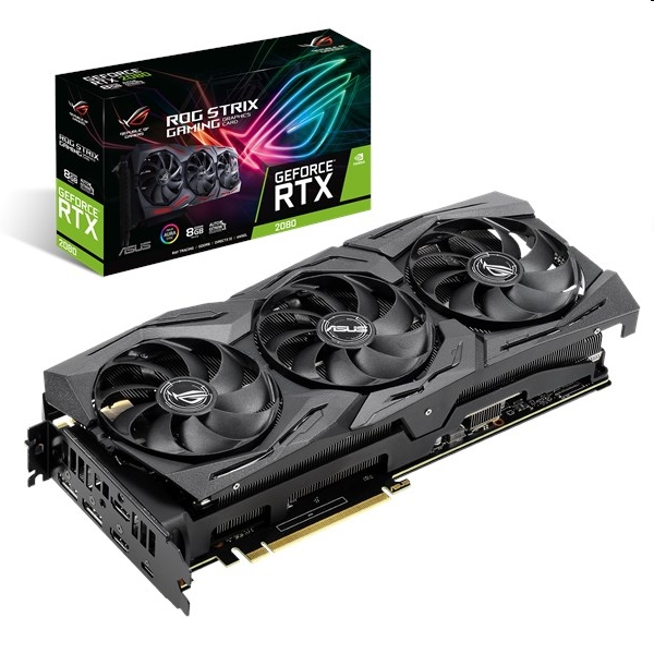 VGA RTX2080 256bit PCIe ASUS ROG STRIX RTX2080 8G GAMING nVidia 8GB GDDR6 video fotó, illusztráció : 90YV0C62-M0NM00