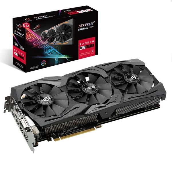 VGA RX590 256bit PCIE ASUS ROG STRIX RX590 8G GAMING AMD 8GB GDDR5 videokártya fotó, illusztráció : 90YV0CF0-M0NA00