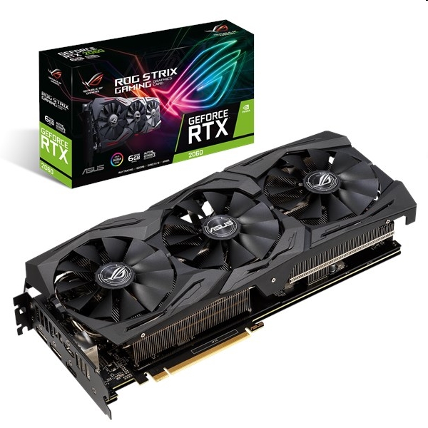 VGA RTX2060 1926bit PCIe ASUS ROG STRIX RTX2060 6G GAMING nVidia 6GB GDDR6 vide fotó, illusztráció : 90YV0CI2-M0NA00