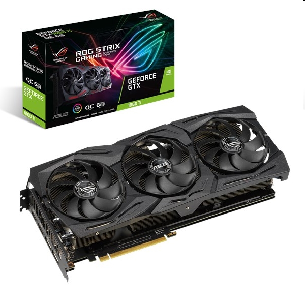 VGA GTX1660 192bit PCIe ASUS ROG STRIX GTX1660TI O6G GAMING nVidia 6GB GDDR6 vi fotó, illusztráció : 90YV0CQ0-M0NA00