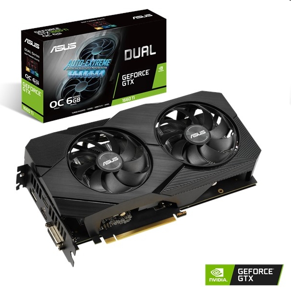 VGA GTX1660 192bit PCIe ASUS DUAL-GTX1660TI-O6G-EVO nVidia 6GB GDDR6 videókárty fotó, illusztráció : 90YV0CR2-M0NA00
