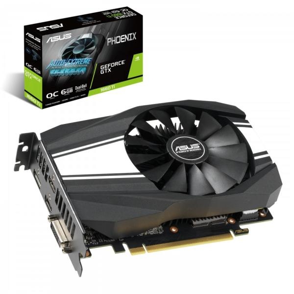 VGA GTX1660 192bit PCIe ASUS PH-GTX1660TI-6G nVidia 6GB GDDR6 videókártya fotó, illusztráció : 90YV0CT1-M0NA00