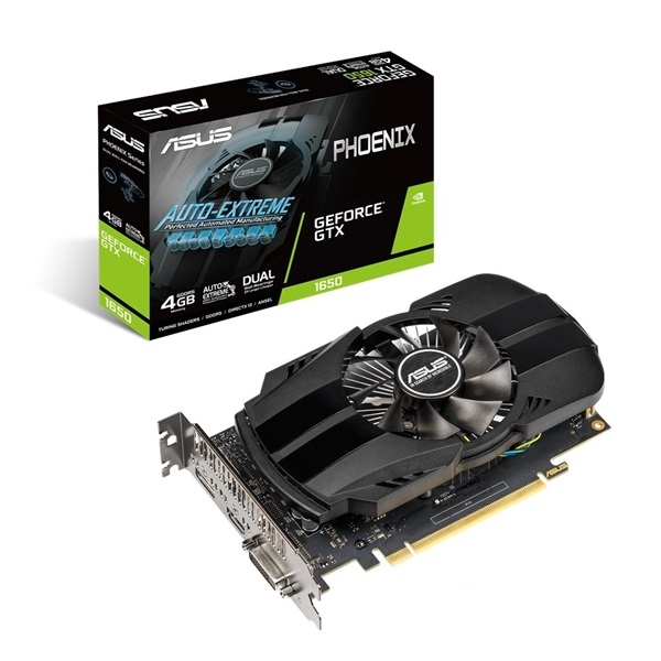 VGA GTX1650 128bit PCIe ASUS PH-GTX1650-4G nVidia 4GB GDDR5 videokártya fotó, illusztráció : 90YV0CV1-M0NA00