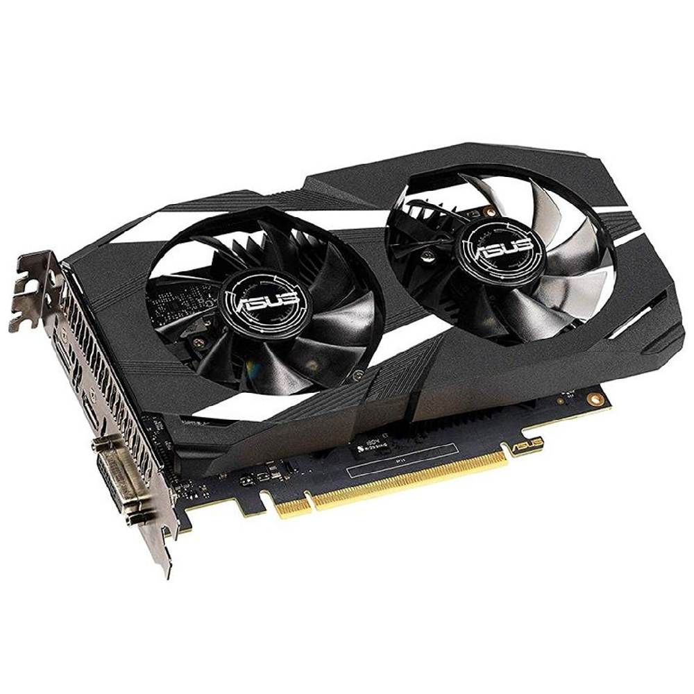 VGA GTX1650 4GB GDDR5 128bit PCIe Asus nVIDIA GeForce GTX1650 DUAL videokártya fotó, illusztráció : 90YV0CV2-M0NA00