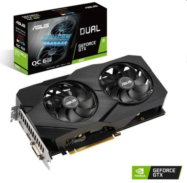 VGA GTX1660 192bit PCIe ASUS DUAL-GTX1660-O6G-EVO nVidia 6GB GDDR5 videókártya fotó, illusztráció : 90YV0D11-M0NA00