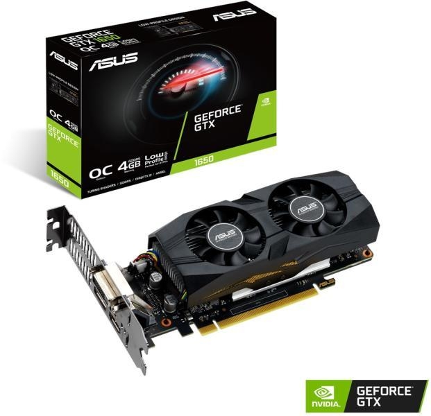 VGA GTX1650 128bit PCIe ASUS GTX1650-O4G-LP-BRK nVidia 4GB GDDR5 videokártya fotó, illusztráció : 90YV0D30-M0NA00