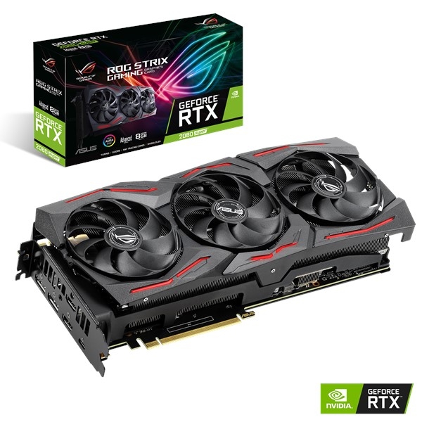 VGA RTX2080 256bit PCIe ASUS ROG-STRIX-RTX2080S-A8G-GAMING nVidia 8GB GDDR6 vid fotó, illusztráció : 90YV0DH1-M0NM00