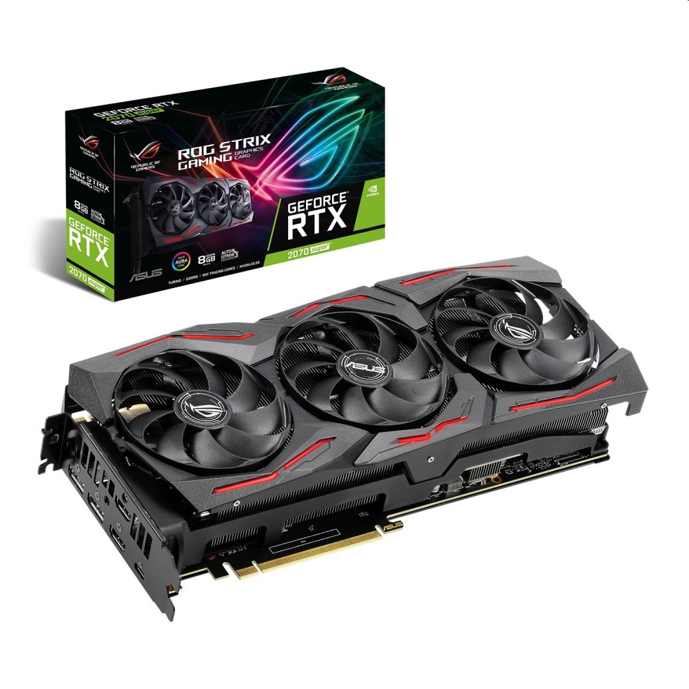 VGA RTX2070 256bit PCIe ASUS ROG-STRIX-RTX2070S-8G-GAMING nVidia 8GB GDDR6 vide fotó, illusztráció : 90YV0DI2-M0NA00