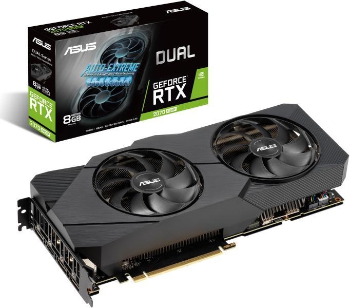 VGA RTX2070 256bit PCIe ASUS DUAL-RTX2070S-8G-EVO nVidia 8GB GDDR6 videokártya fotó, illusztráció : 90YV0DK3-M0NA00