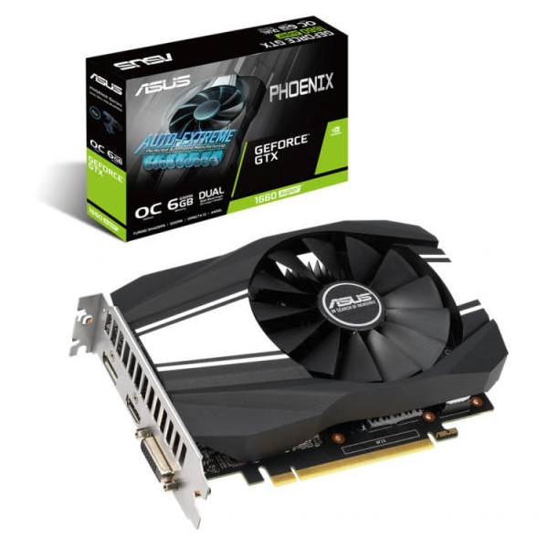 VGA GTX1660 192bit PCIe ASUS PH-GTX1660S-O6G nVidia 6GB GDDR6 videokártya fotó, illusztráció : 90YV0DT0-M0NA00