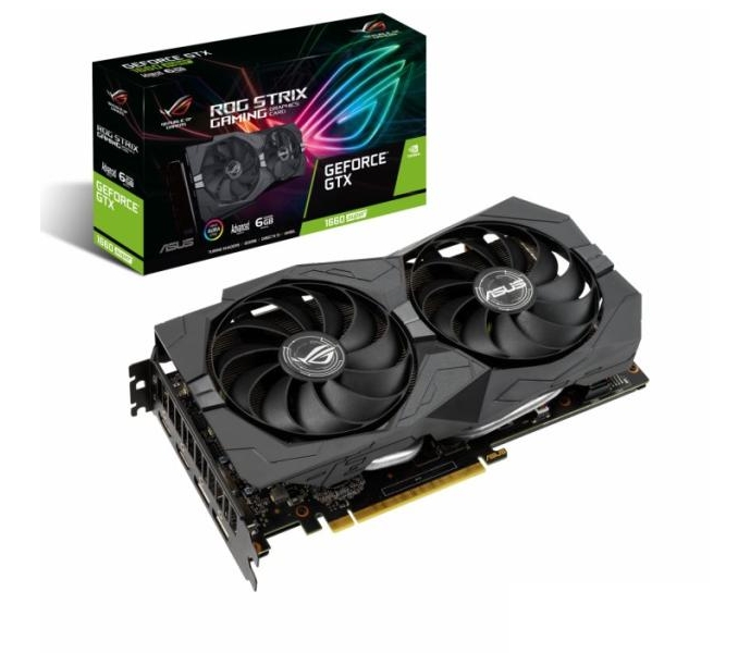VGA GTX1660 192bit PCIe ASUS ROG-STRIX-GTX1660S-A6G-GAMING nVidia 6GB GDDR6 vid fotó, illusztráció : 90YV0DW1-M0NA00