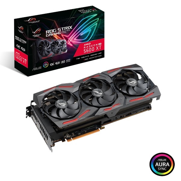 VGA RX5600 192bit PCIe ASUS ROG-STRIX-RX5600XT-O6G-GAMING AMD 6GB GDDR6 videóká fotó, illusztráció : 90YV0EB0-M0NA00